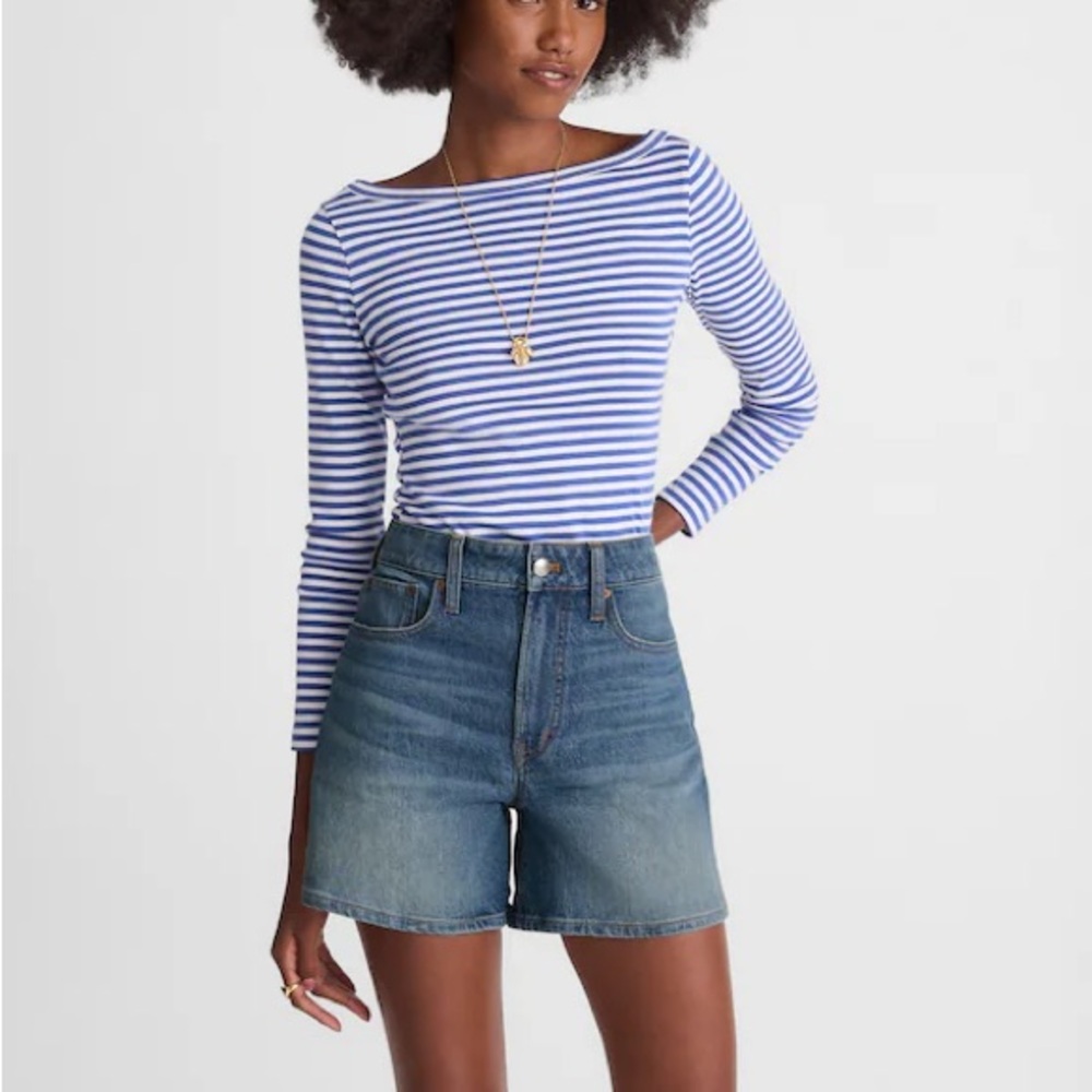 Madewell The Perfect Vintage Mid-Length Jean Short in Light Wash